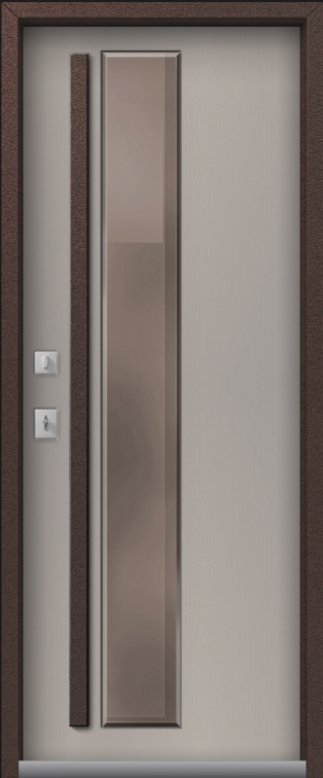 Товар Дверь Термо Premium 4 Шоколад Муар - Кашемир Грей мех.защелка DIS007387